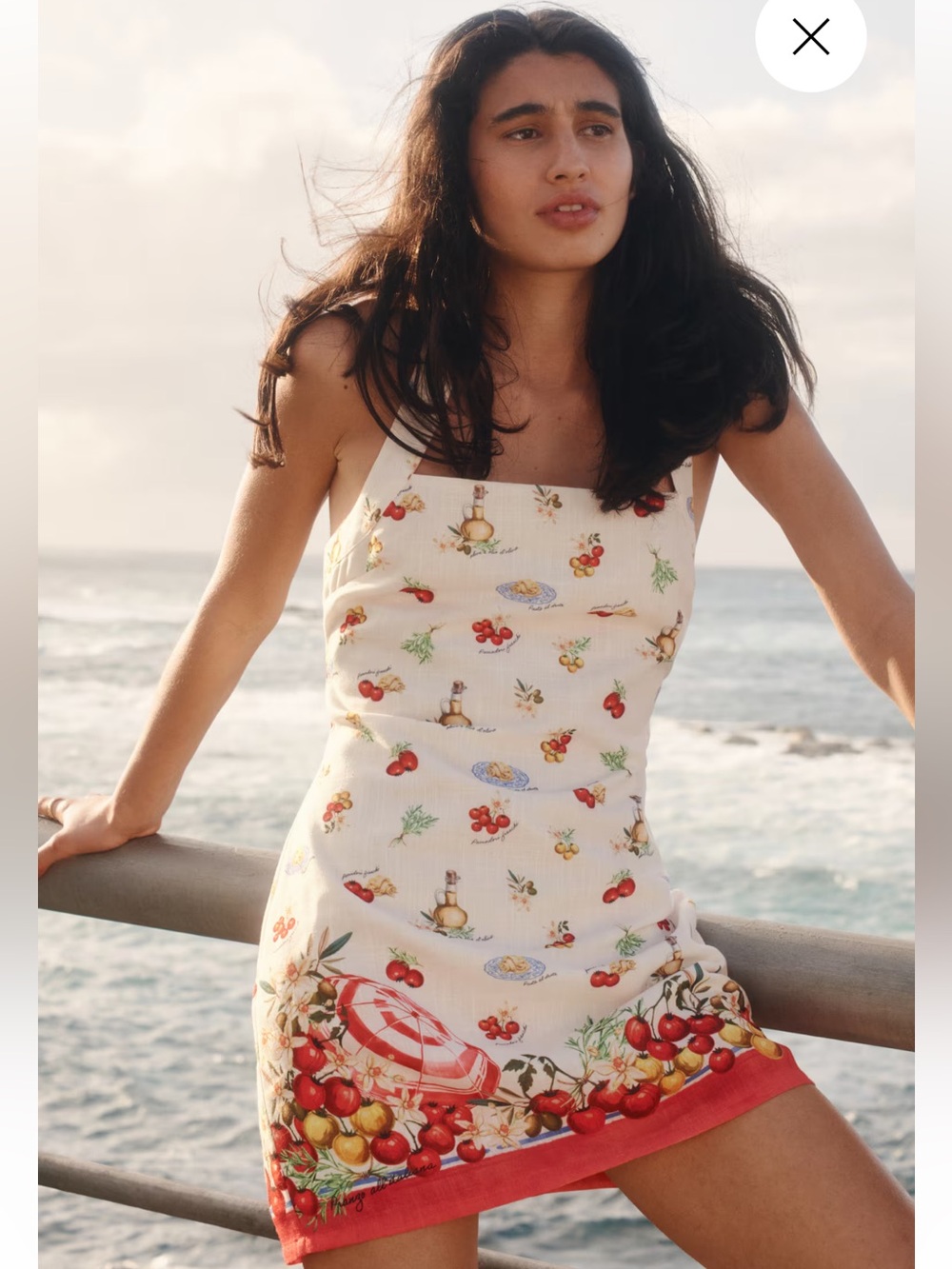 H&M TWIST-DETAIL PRINTED DRESS